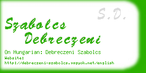 szabolcs debreczeni business card